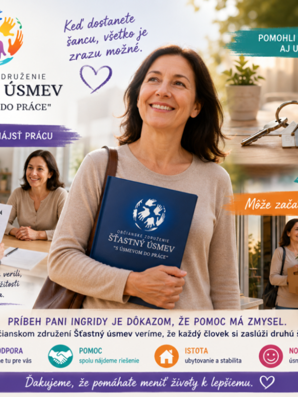 Sme občianske združenie Úsmev. Poskytujeme odborné poradenstvo a ľudský prístup pre tých, ktorí hľadajú svoje miesto na trhu práce.